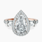 10kt Rose Gold Liora Cascade Halo Lab Diamond Ring front image