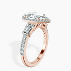 10kt Rose Gold Liora Cascade Halo Lab Diamond Ring standing product image one