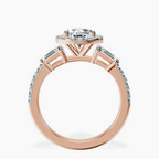 10kt Rose Gold Liora Cascade Halo Lab Diamond Ring side right image one