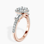 9ct Rose Gold Liora Cascade Halo Lab Diamond Ring standing product image one