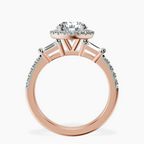 2.82 ct. round Liora Cascade Ring in 18kt rose gold side right image one