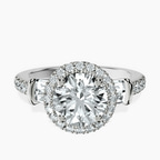 14kt White Gold Liora Cascade Halo Lab Diamond Ring front image