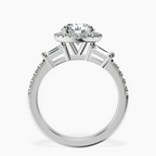 2.82 ct. round Liora Cascade Ring in 18kt white gold side right image one