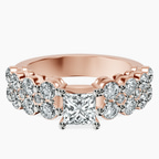 18kt Rose Gold Twilight Side Round Lab Diamond Ring front image