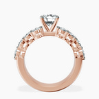 10kt Rose Gold Twilight Side Round Lab Diamond Ring side right image one