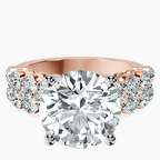 18kt Rose Gold Twilight Side Round Lab Diamond Ring front image