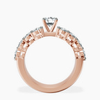 10kt Rose Gold Twilight Side Round Lab Diamond Ring side right image one