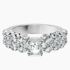 18kt White Gold Twilight Side Round Lab Diamond Ring front image