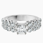 14kt White Gold Twilight Side Round Lab Diamond Ring front image
