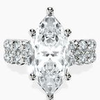 14kt White Gold Twilight Side Round Lab Diamond Ring front image