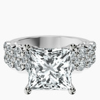 14kt White Gold Twilight Side Round Lab Diamond Ring front image
