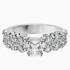 18kt White Gold Twilight Side Round Lab Diamond Ring front image