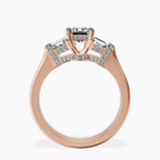 18kt Rose Gold Astrid Three Stone Trapezoid Lab Diamond Ring side right image one