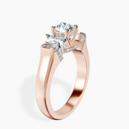 14kt Rose Gold Astrid Three Stone Trapezoid Lab Diamond Ring standing product image one