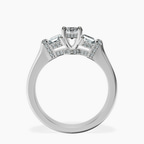 Platinum Astrid Three Stone Trapezoid Lab Diamond Ring side right image one