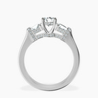 Platinum Astrid Three Stone Trapezoid Lab Diamond Ring side right image one