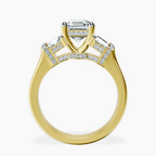 9ct Yellow Gold Astrid Three Stone Trapezoid Lab Diamond Ring side right image one
