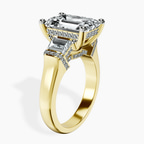 14kt Yellow Gold Astrid Three Stone Trapezoid Lab Diamond Ring standing product image one