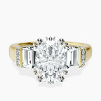 9ct Yellow Gold Astrid Three Stone Trapezoid Lab Diamond Ring front image