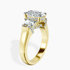 9ct Yellow Gold Astrid Three Stone Trapezoid Lab Diamond Ring standing product image one