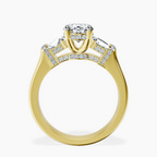 9ct Yellow Gold Astrid Three Stone Trapezoid Lab Diamond Ring side right image one