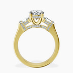 18kt Yellow Gold Astrid Three Stone Trapezoid Lab Diamond Ring side right image one
