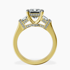 9ct Yellow Gold Astrid Three Stone Trapezoid Lab Diamond Ring side right image one
