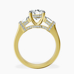 14ct Yellow Gold Astrid Three Stone Trapezoid Lab Diamond Ring side right image one
