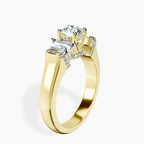 14kt Yellow Gold Astrid Three Stone Trapezoid Lab Diamond Ring standing product image one
