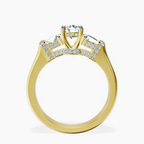 14kt Yellow Gold Astrid Three Stone Trapezoid Lab Diamond Ring side right image one