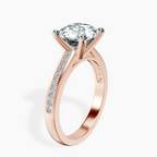 14kt Rose Gold Lucent Side Channel Set Lab Diamond Ring standing product image one