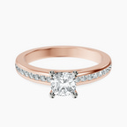 18kt Rose Gold Lucent Side Channel Set Lab Diamond Ring front image