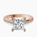 18ct Rose Gold Lucent Side Channel Set Lab Diamond Ring front image