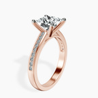 18ct Rose Gold Lucent Side Channel Set Lab Diamond Ring standing product image one