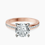 18ct Rose Gold Lucent Side Channel Set Lab Diamond Ring front image