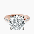 14kt Rose Gold Lucent Side Channel Set Lab Diamond Ring front image