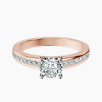 18kt Rose Gold Lucent Side Channel Set Lab Diamond Ring front image