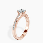 18kt Rose Gold Lucent Side Channel Set Lab Diamond Ring standing product image one
