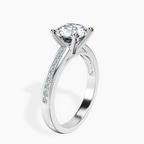 Platinum Lucent Side Channel Set Lab Diamond Ring standing product image one