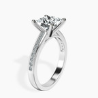 18ct White Gold Lucent Side Channel Set Lab Diamond Ring standing product image one