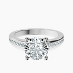 14ct White Gold Lucent Side Channel Set Lab Diamond Ring front image