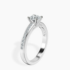 14kt White Gold Lucent Side Channel Set Lab Diamond Ring standing product image one