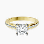 14kt Yellow Gold Lucent Side Channel Set Lab Diamond Ring front image