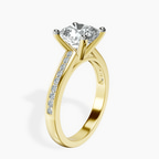 18kt Yellow Gold Lucent Side Channel Set Lab Diamond Ring standing product image one