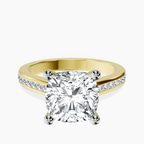 18kt Yellow Gold Lucent Side Channel Set Lab Diamond Ring front image
