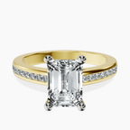 9ct Yellow Gold Lucent Side Channel Set Lab Diamond Ring front image