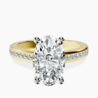18kt Yellow Gold Lucent Side Channel Set Lab Diamond Ring front image