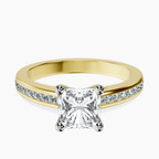 18kt Yellow Gold Lucent Side Channel Set Lab Diamond Ring front image