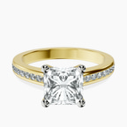 9ct Yellow Gold Lucent Side Channel Set Lab Diamond Ring front image