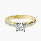 18kt Yellow Gold Lucent Side Channel Set Lab Diamond Ring front image